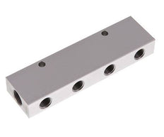 2xG 3/8'' x 8xG 1/4'' Aluminium Verdeelblok Dubbelzijdig 16 Bar