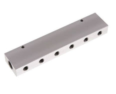 2xG 3/8'' x 12xG 1/8'' Aluminium Verdeelblok Dubbelzijdig 16 Bar