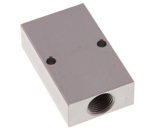 2xG 3/8'' x 2xG 1/8'' Aluminium Verdeelblok Eenzijdig 16 Bar