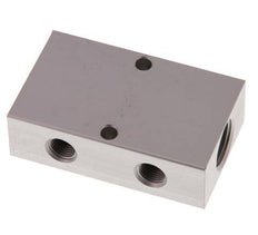 2xG 3/8'' x 2xG 1/8'' Aluminium Verdeelblok Eenzijdig 16 Bar