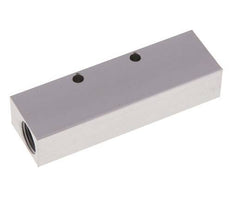 2xG 3/8'' x 3xG 1/8'' Aluminium Verdeelblok Eenzijdig 16 Bar