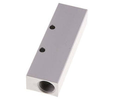 2xG 3/8'' x 3xG 1/8'' Aluminium Verdeelblok Eenzijdig 16 Bar