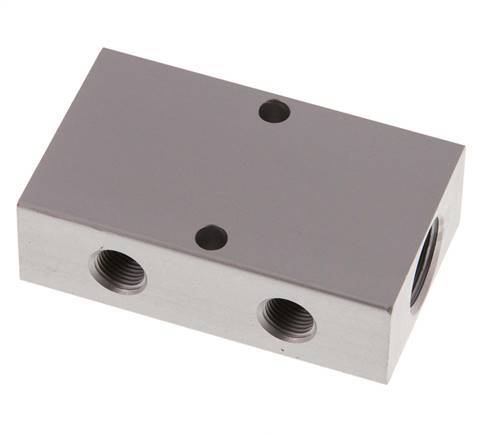 2xG 3/8'' x 4xG 1/8'' Aluminium Distributor Block Double-sided 16 Bar