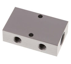 2xG 3/8'' x 4xG 1/8'' Aluminium Verdeelblok Dubbelzijdig 16 Bar