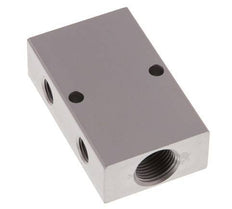 2xG 3/8'' x 4xG 1/8'' Aluminium Verdeelblok Dubbelzijdig 16 Bar