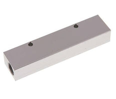 2xG 3/8'' x 4xG 1/8'' Aluminium Verdeelblok Eenzijdig 16 Bar