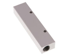 2xG 3/8'' x 4xG 1/8'' Aluminium Verdeelblok Eenzijdig 16 Bar