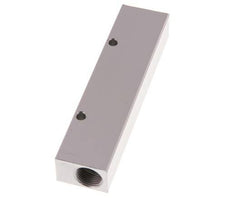 2xG 3/8'' x 4xG 1/8'' Aluminium Verdeelblok Eenzijdig 16 Bar