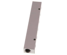 2xG 3/8'' x 6xG 1/8'' Aluminium Verdeelblok Eenzijdig 16 Bar