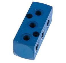 1xG 3/8'' x 9xG 1/8'' Aluminium Verdeelblok Eenzijdig 16 Bar
