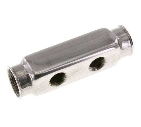 2xG 1'' x 2xG 1/2'' RVS Verdeelblok Eenzijdig 10 Bar