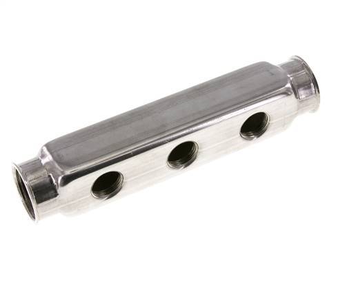 2xG 1'' x 3xG 1/2'' RVS Verdeelblok Eenzijdig 10 Bar