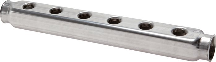 2xG 1'' x 10xG 1/2'' Stainless steel Distributor Block One-sided 10 Bar