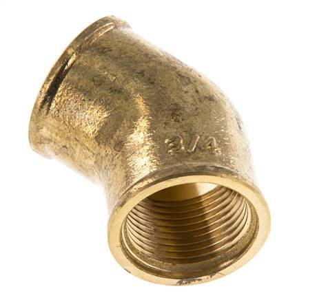 Rp 3/4'' Messing L-Fitting 45graden 16 Bar