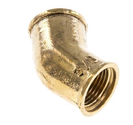 Rp 3/8'' Messing L-Fitting 45graden 16 Bar