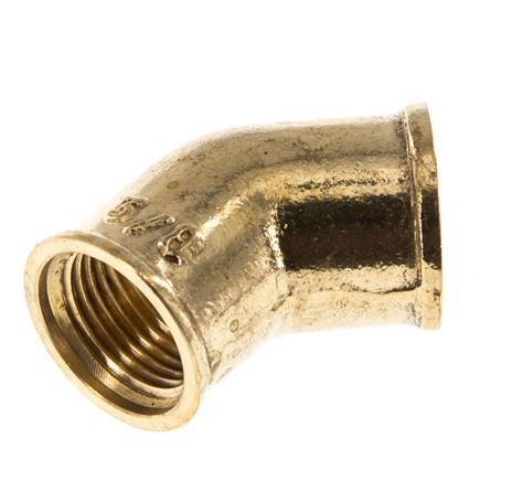 Rp 3/8'' Messing L-Fitting 45graden 16 Bar