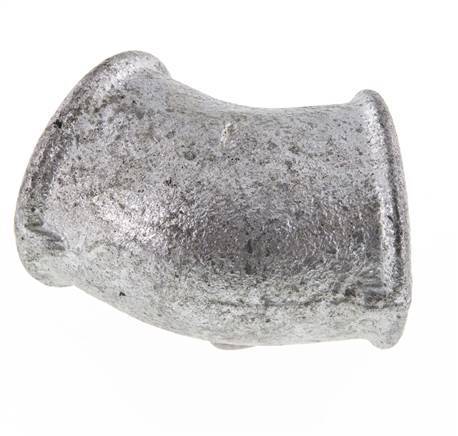Rp 1'' Zinc plated Cast iron 45 deg Elbow Fitting 25 Bar