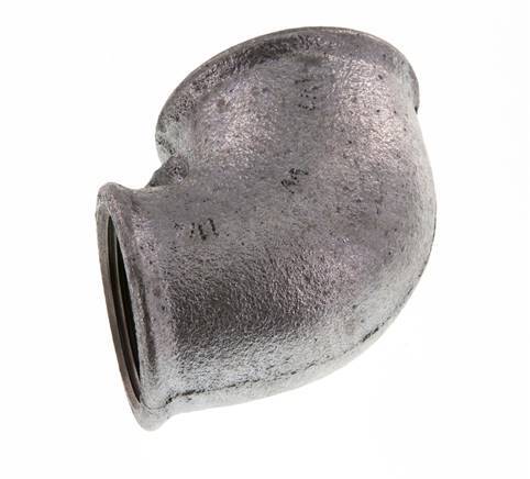 Rp 1 1/2'' x Rp 1 1/4'' Verzinkt Gietijzeren L-Fitting 90graden 25 Bar