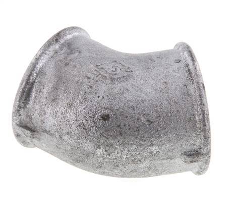 Rp 1 1/2'' Verzinkt Gietijzeren L-Fitting 45graden 25 Bar