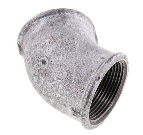 Rp 1 1/2'' Verzinkt Gietijzeren L-Fitting 45graden 25 Bar