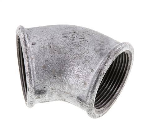 Rp 1 1/2'' Verzinkt Gietijzeren L-Fitting 45graden 25 Bar