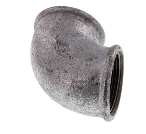 Rp 1 1/2'' Zinc plated Cast iron 90 deg Elbow Fitting 25 Bar