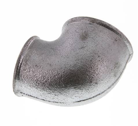Rp 2'' x Rp 1 1/2'' Zinc plated Cast iron 90 deg Elbow Fitting 25 Bar