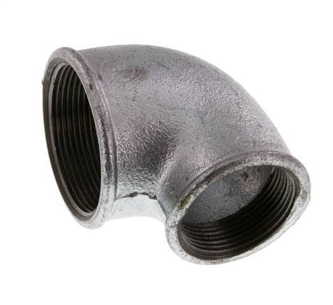 Rp 2'' x Rp 1 1/2'' Verzinkt Gietijzeren L-Fitting 90graden 25 Bar