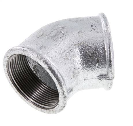 Rp 2'' Verzinkt Gietijzeren L-Fitting 45graden 25 Bar