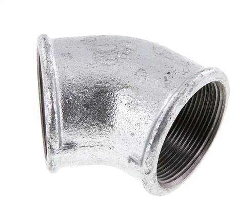 Rp 2'' Verzinkt Gietijzeren L-Fitting 45graden 25 Bar