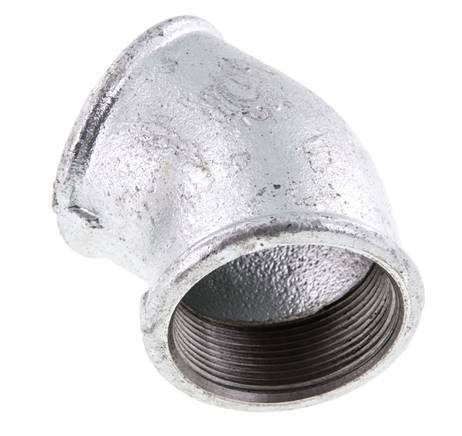 Rp 2'' Verzinkt Gietijzeren L-Fitting 45graden 25 Bar