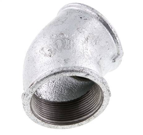 Rp 2'' Verzinkt Gietijzeren L-Fitting 45graden 25 Bar