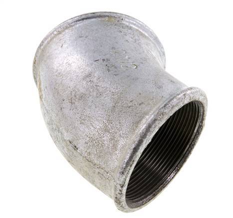 Rp 2 1/2'' Verzinkt Gietijzeren L-Fitting 45graden 25 Bar
