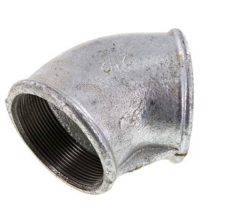 Rp 2 1/2'' Verzinkt Gietijzeren L-Fitting 45graden 25 Bar
