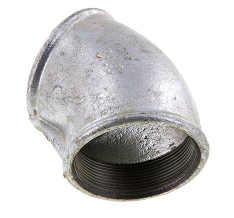 Rp 2 1/2'' Verzinkt Gietijzeren L-Fitting 45graden 25 Bar