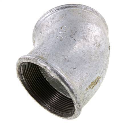 Rp 2 1/2'' Verzinkt Gietijzeren L-Fitting 45graden 25 Bar