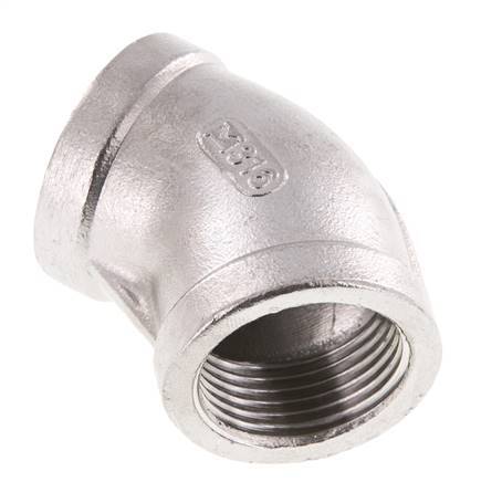 Rp 1'' RVS L-Fitting 45graden 16 Bar