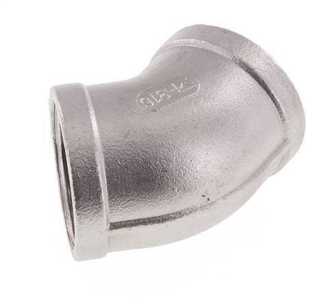 Rp 1 1/2'' RVS L-Fitting 45graden 16 Bar