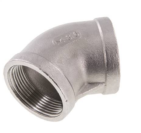 Rp 1 1/2'' RVS L-Fitting 45graden 16 Bar