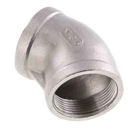 Rp 1 1/2'' RVS L-Fitting 45graden 16 Bar