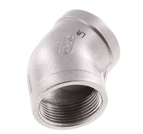 Rp 1 1/4'' RVS L-Fitting 45graden 16 Bar