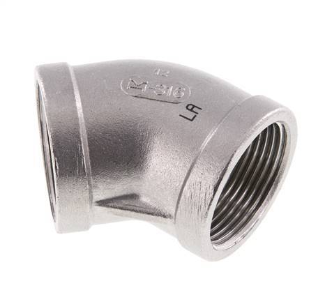 Rp 1 1/4'' RVS L-Fitting 45graden 16 Bar