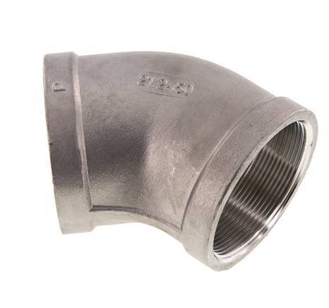 Rp 2 1/2'' RVS L-Fitting 45graden 16 Bar