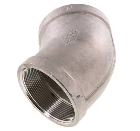 Rp 2 1/2'' RVS L-Fitting 45graden 16 Bar