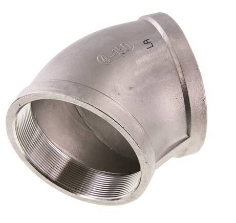 Rp 4'' RVS L-Fitting 45graden 16 Bar