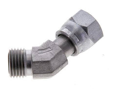 UNF 9/16''-18 x UNF 9/16''-18 F/M Zinc plated Steel 45 deg Elbow Fitting ORFS 630 Bar - Hydraulic