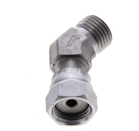 UNF 9/16''-18 x UNF 9/16''-18 F/M Zinc plated Steel 45 deg Elbow Fitting ORFS 630 Bar - Hydraulic