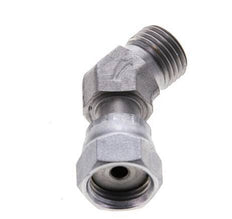 UNF 9/16''-18 x UNF 9/16''-18 F/M Zinc plated Steel 45 deg Elbow Fitting ORFS 630 Bar - Hydraulic