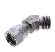UNF 9/16''-18 x UNF 9/16''-18 F/M Zinc plated Steel 45 deg Elbow Fitting ORFS 630 Bar - Hydraulic