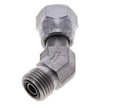 UNF 9/16''-18 x UNF 9/16''-18 F/M Zinc plated Steel 45 deg Elbow Fitting ORFS 630 Bar - Hydraulic